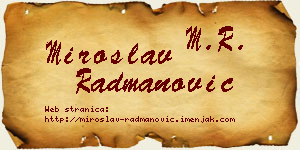 Miroslav Radmanović vizit kartica